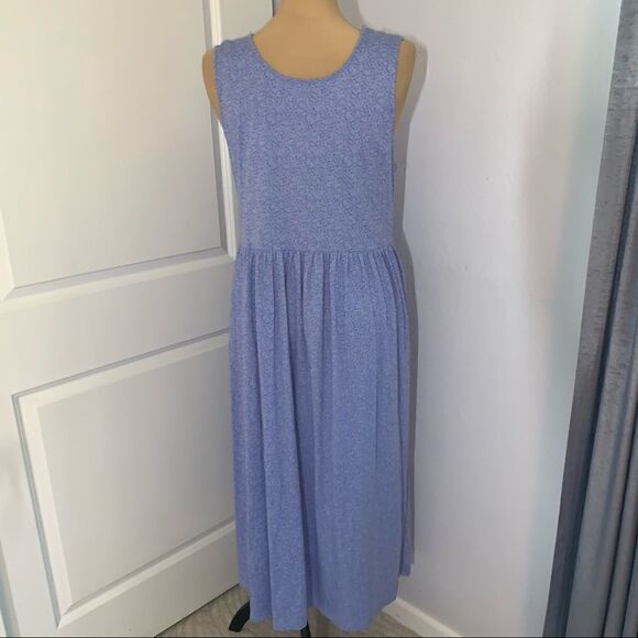 Womens Blue Floral Maxi Night Gown - Picture 4 of 4